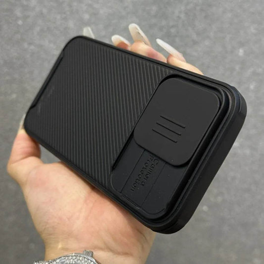 Luxury Slide Camera For MagSafe Magnetic Armor Case For iPhone 16 15 14 13 12 Pro Max Plus Mini 11 Wireless Charge Bumper Cover - Tamnz
