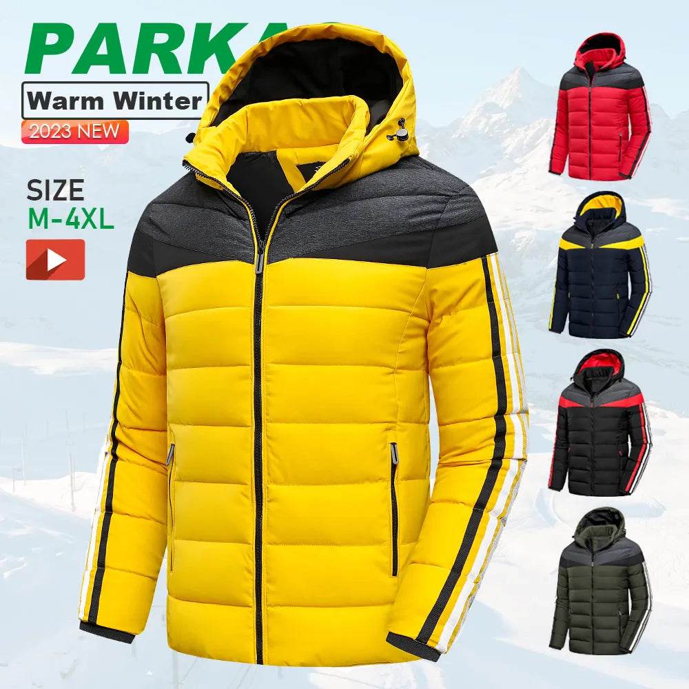 Winter Brand New Casual Warm Thick Windproof Jacket Parkas Coat Men Fashion Autumn Outwear Detachable Hat Parka Men - Tamnz