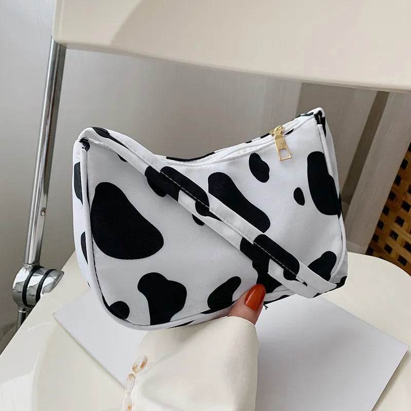Animal Pattern Print Canvas Shoulder Underarm Bag Vintage Ladies Small Purse Handbags Casual All-match Fashion Women Square Bags - Tamnz