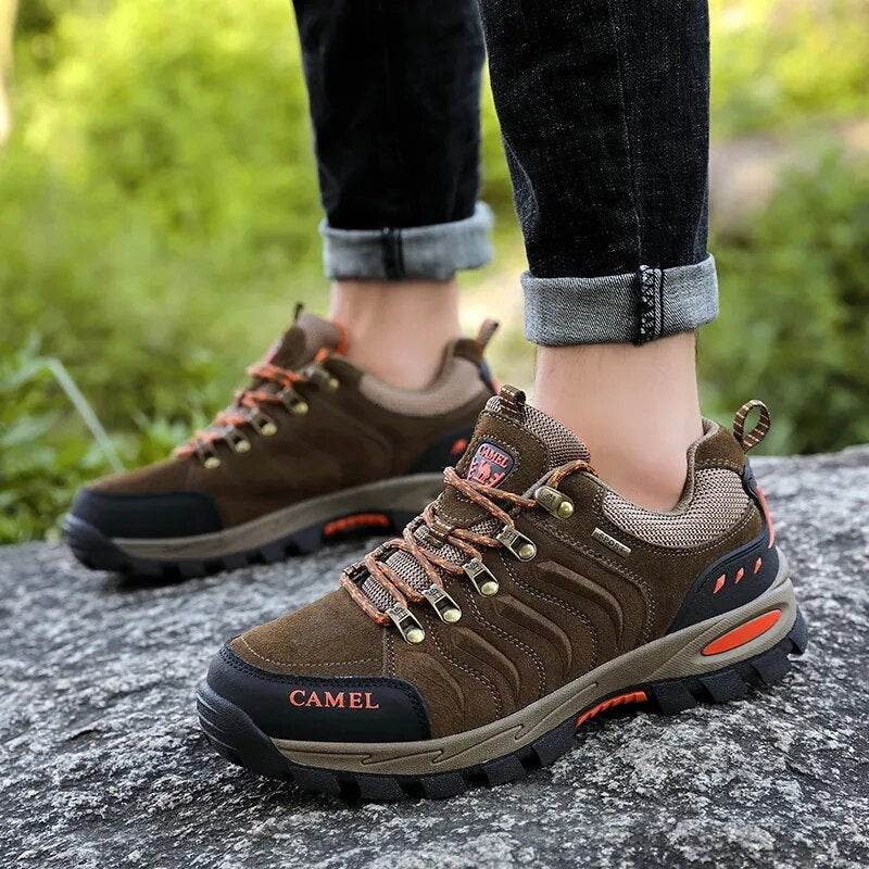 Men Hiking Mountain Climbing Shoes Trekking Sport Hunting Sneakers Lace-Up Non Slip - Tamnz