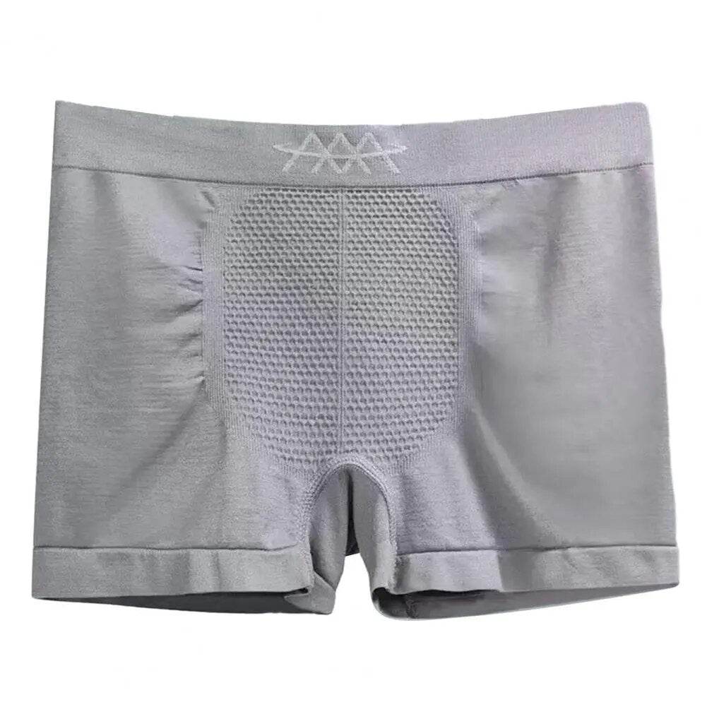 Men Boxers Underpants High Elasticity Seamless Honeycomb Breathable Mid Waist Soft Moisture-wicking Anti-shrink Men Underwear - Tamnz