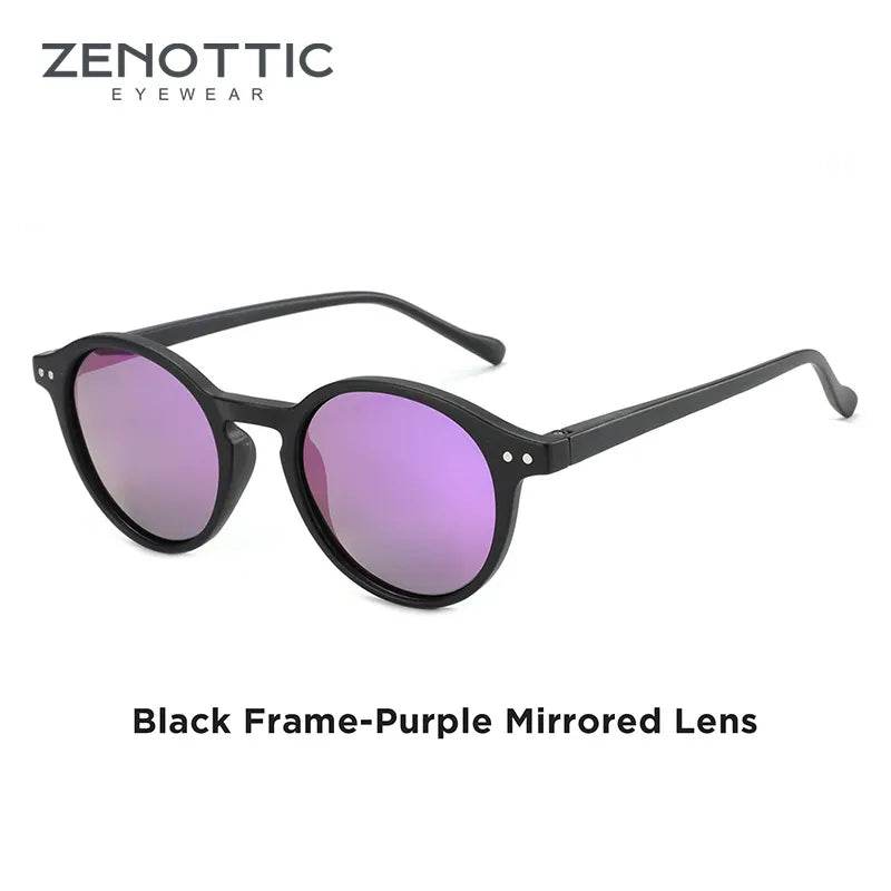 Retro Polarized Sunglasses Men Women Vintage Small Round Frame Polaroid Lens UV400 Goggles Shades - Tamnz