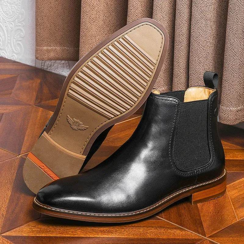 Men's Chelsea Boots Work shoes Genuine Cow Leather Handmade For Formal Dress Shoes - Tamnz