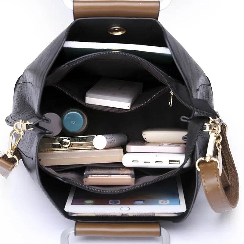 PU Soft Leather Texture Handbag New Cross-border Women's Bag Niche Design Fashionable Shoulder Bag Large Capacity Tote Purse - Tamnz