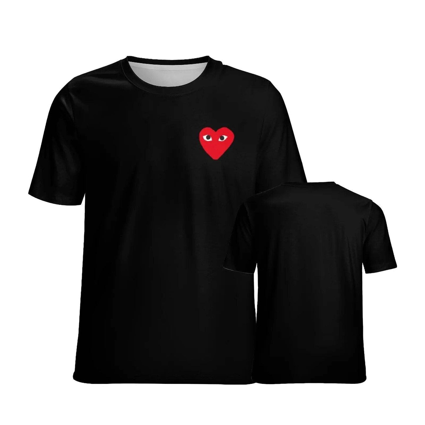 Japanese Designer Brand Y2k Harajuku Red Heart Kawakubo T-shirt Couple Fashion Short sleeve Casual Loose Top Clothes - Tamnz