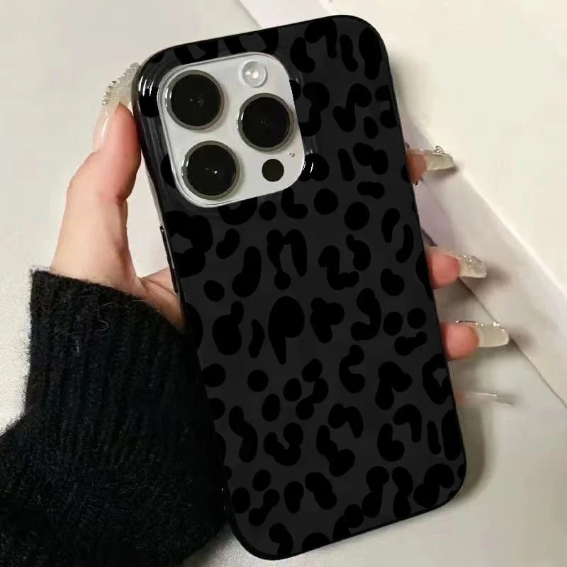 The Gray-White Leopard Print Phone Case For iPhone 13 11 12 14 15 16 17 Pro Max Plus 16E XR 8 7 Plus SE 2022 X XS Max Soft Cover