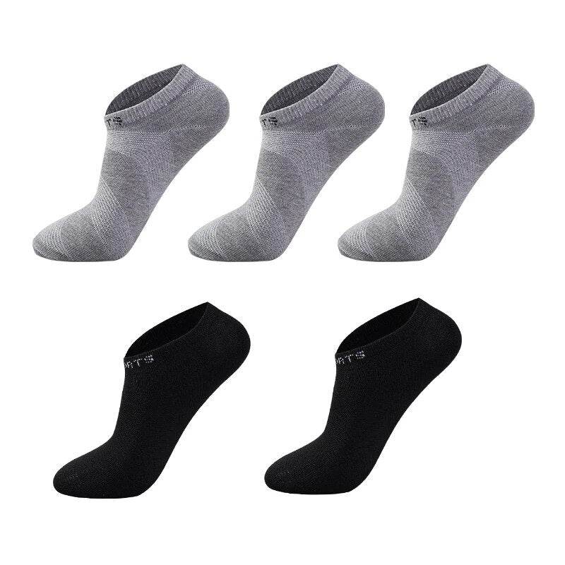 5 Pairs Men Ankle Socks Breathable Cotton Sports Mesh Casual Athletic Summer Thin Cut - Tamnz
