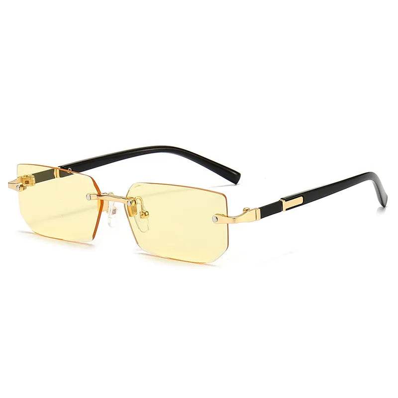 Rimless Shades Rectangle Fashion Popular Shades Small Square - Tamnz