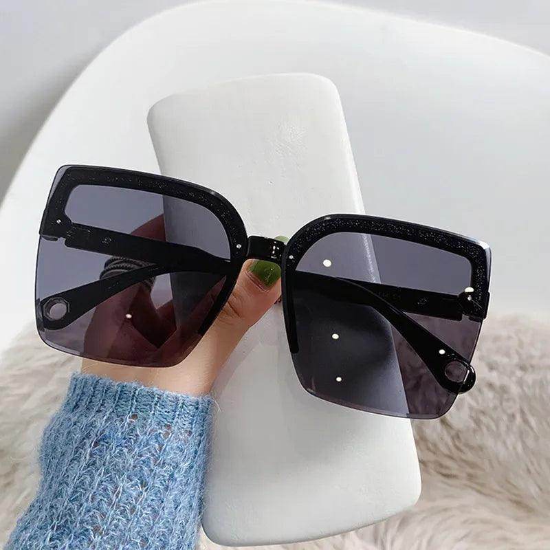 Sunglasses Woman Rimless Square Sunglasses Luxury Brand Design UV400 Female Shades - Tamnz