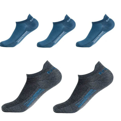5 Pairs Men Ankle Socks Breathable Cotton Sports Mesh Casual Athletic Summer Thin Cut - Tamnz