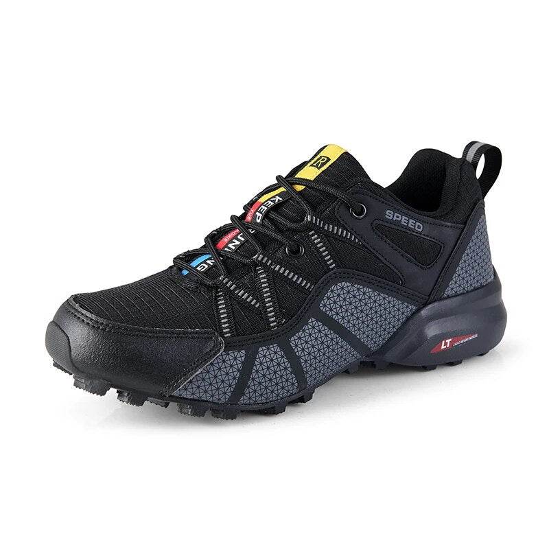 Leather Hiking Shoes Outdoor Sport Men Trekking Leather Lace-Up Climbing Hunting Sneakers - Tamnz
