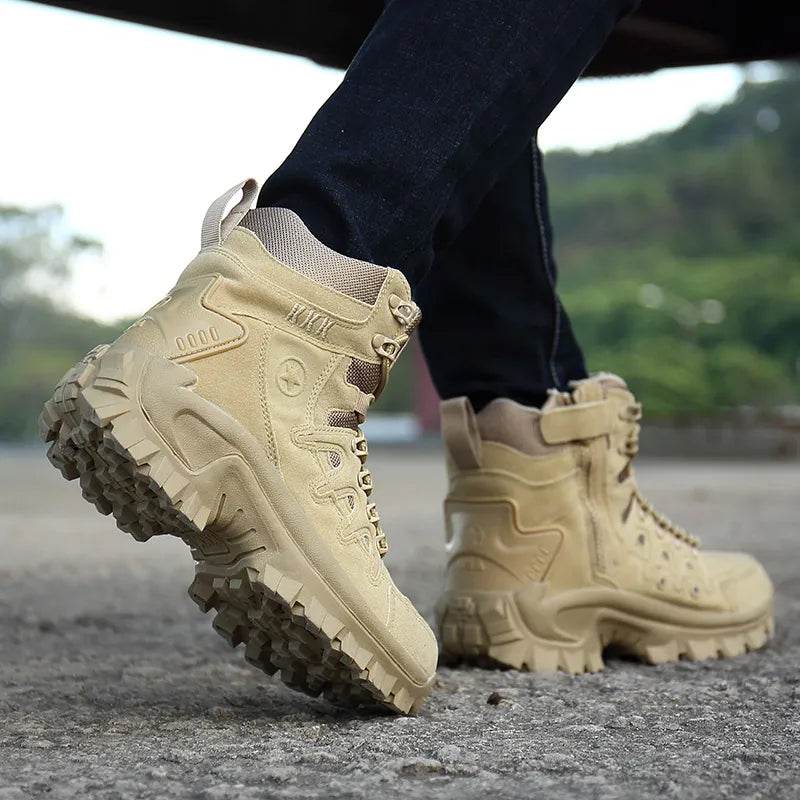 Men's Military Tactical Boots Army Boots Anti-Slip Ankle Boots Work Safety Shoes - Tamnz
