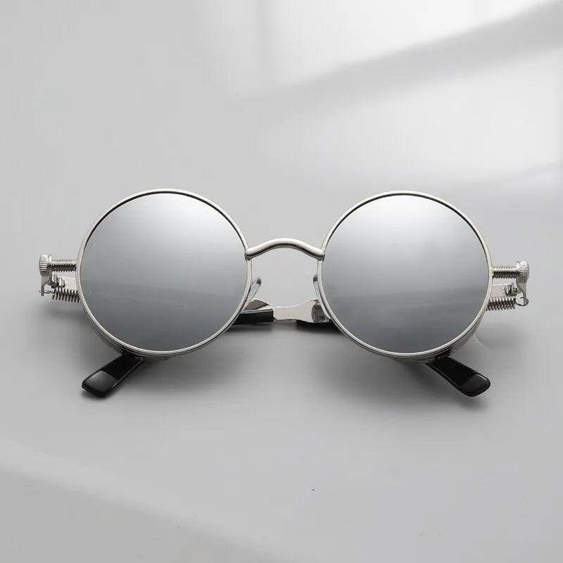 Metal Steam Punk Style Sun Glasses Steampunk Fashion Men Retro Round Sunglasses - Tamnz
