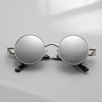 Metal Steam Punk Style Sun Glasses Steampunk Fashion Men Retro Round Sunglasses - Tamnz