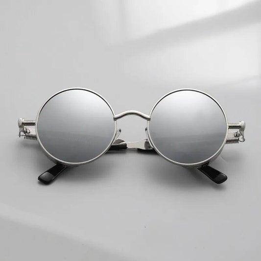 Metal Steam Punk Style Sun Glasses Steampunk Fashion Men Retro Round Sunglasses - Tamnz
