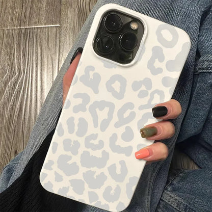 The Gray-White Leopard Print Phone Case For iPhone 13 11 12 14 15 16 17 Pro Max Plus 16E XR 8 7 Plus SE 2022 X XS Max Soft Cover