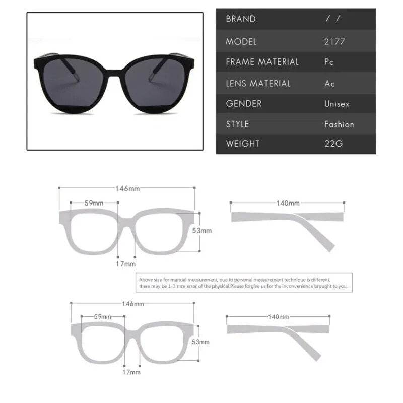 Cateye Sunglasses Women Luxury Brand Glasses Women Men Vintage Eyewear - Tamnz