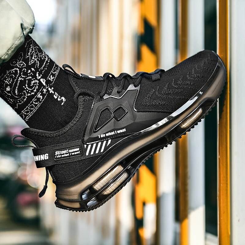 Men's Casual Sneakers Mesh Breathable Running Shoes Comfortable Blade Air Cushion - Tamnz