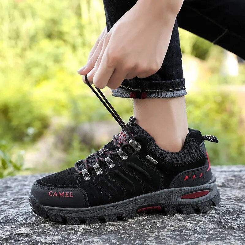 Men Hiking Mountain Climbing Shoes Trekking Sport Hunting Sneakers Lace-Up Non Slip - Tamnz