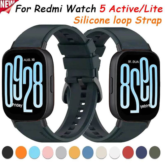 20mm 22mm Silicone loop Strap for Redmi Watch 5 Lite soft rubber Replacement bracelet Wristband for Redmi Watch 5 Active correa - Tamnz