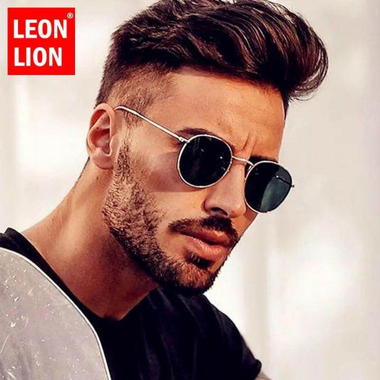 Round Sunglasses Men Small Vintage Glasses for Men/Women Luxury Eyewear Men Metal Party - Tamnz