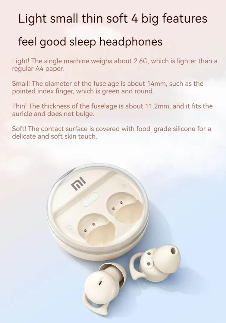 Xiaomi Q26 Headphones Bluetooth 5.3 Sleeping Headphones Wireless Earbuds Invisible Comfortable Noise Canceling Headphones - Tamnz