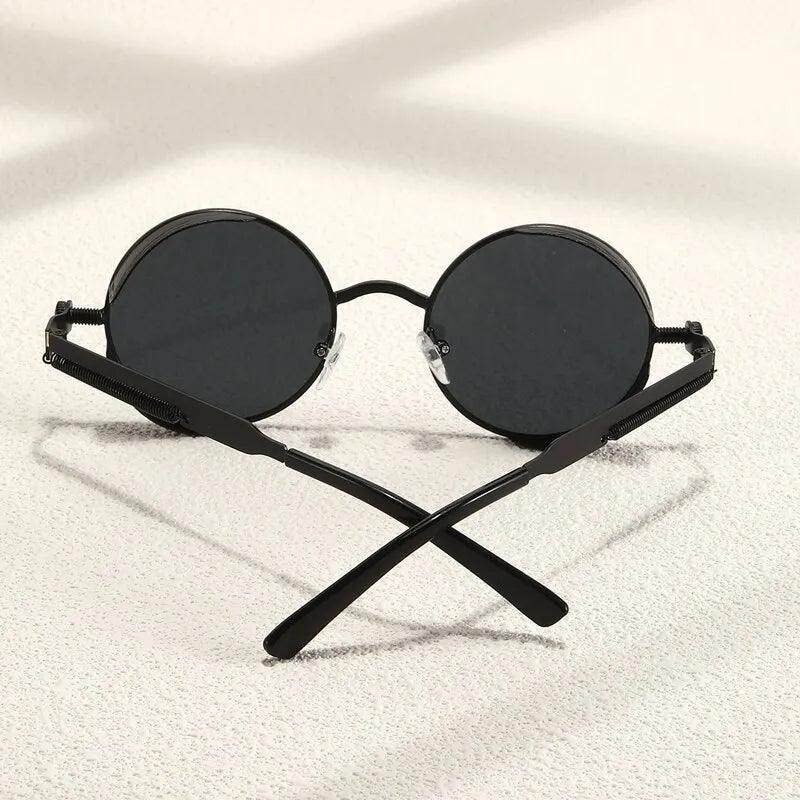 Metal Steam Punk Style Sun Glasses Steampunk Fashion Men Retro Round Sunglasses - Tamnz