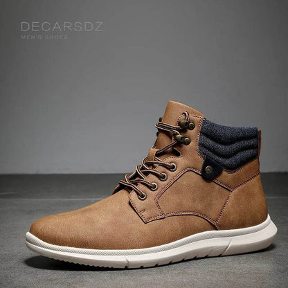 Casual Boots Lace-up Classic Original Leather Fashion Walking Shoes Men Boots - Tamnz