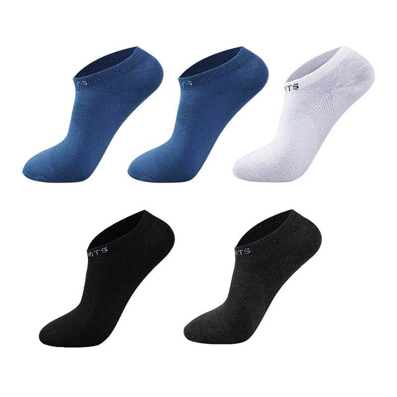 5 Pairs Men Ankle Socks Breathable Cotton Sports Mesh Casual Athletic Summer Thin Cut - Tamnz