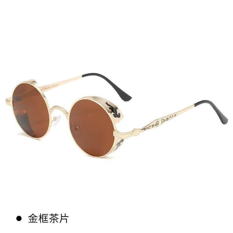 Steampunk European And American Sunglasses Round Dot Paint Personalized Men And Women - Tamnz