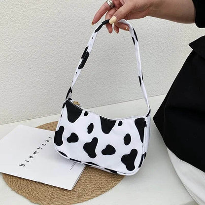 Animal Pattern Print Canvas Shoulder Underarm Bag Vintage Ladies Small Purse Handbags Casual All-match Fashion Women Square Bags - Tamnz