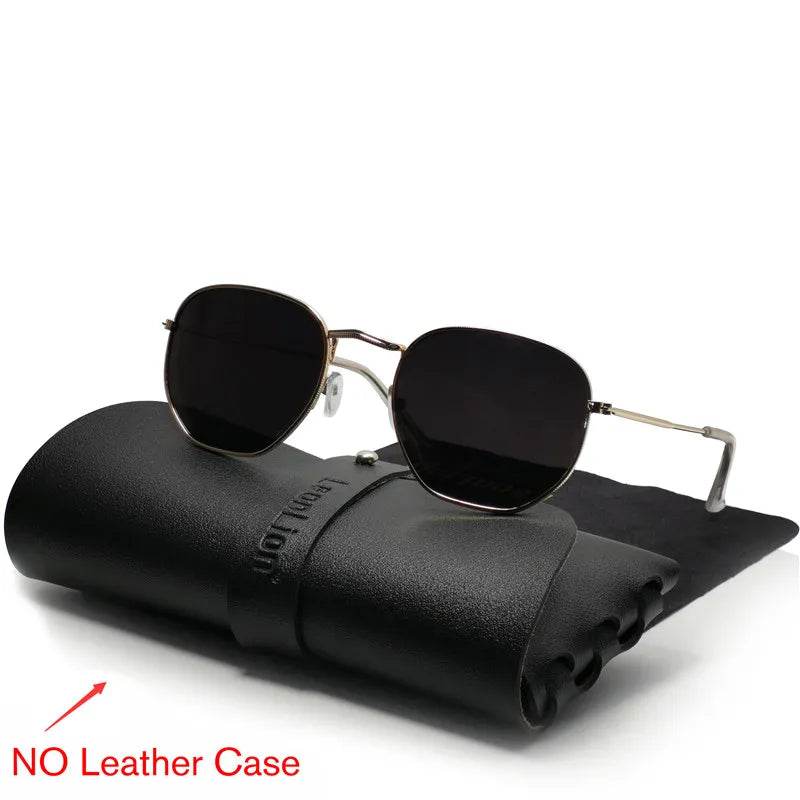 Metal Vintage Polygon Sunglasses Luxury Brand Shades Designer - Tamnz