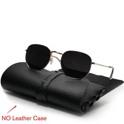 Metal Vintage Polygon Sunglasses Luxury Brand Shades Designer - Tamnz