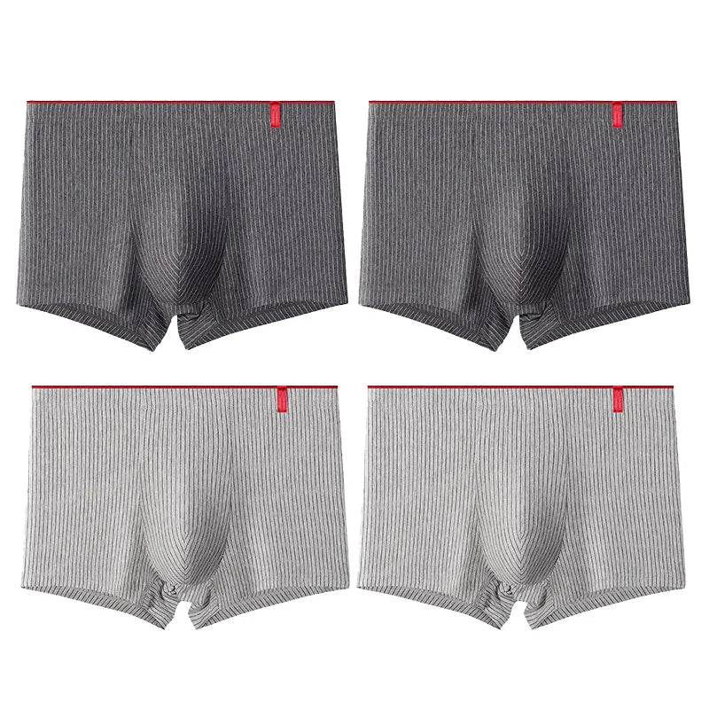 4 Pcs Boxer Men Sexy Stripe Panties Underwear Sexy Knickers for Men Underpants Shorts Fashion Under Wear Lingerie Boxers Briefs - Tamnz