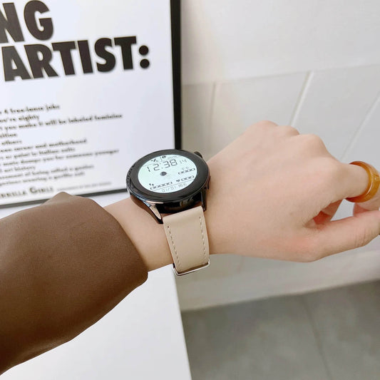 22mm Leather Strap For Samsung Galaxy Watch 3/Huawei Watch 3/GT2 Soft sports Bracelet Wristband For Amazfit GTR/Stratos 3 Band - Tamnz