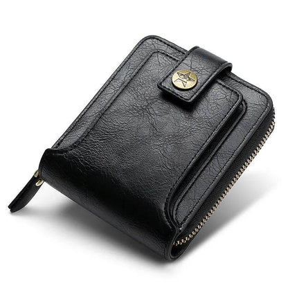 Vintage Small Men's Wallet Pu Leather Short Purse Men Hasp Zipper Clutch Solid Porte Feuille Hommes Porte Monnaie Homme - Tamnz