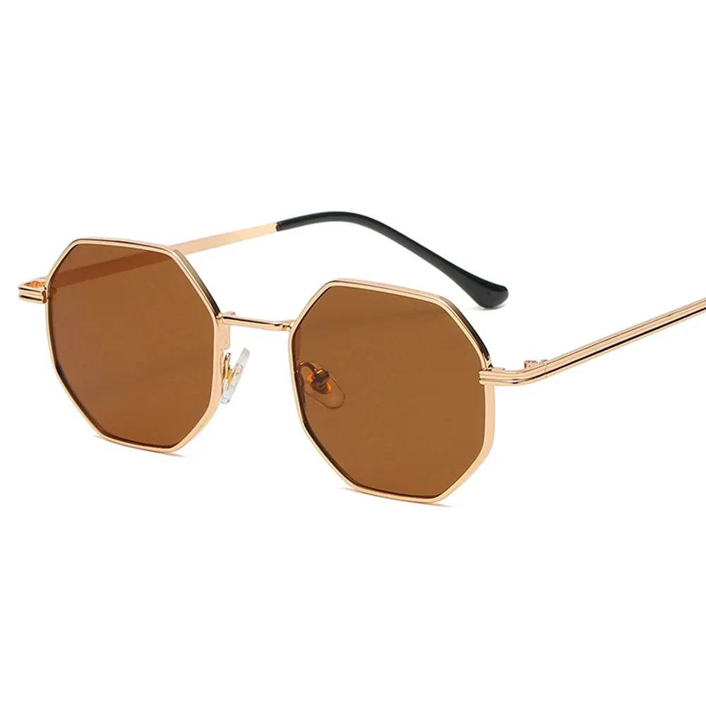 Polygon Vintage Octagon Metal Sunglasses - Tamnz