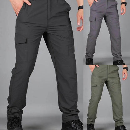 Straight Wear Resistant Solid Color Waterproof Men Pants for Outdoor Sports - Tamnz
