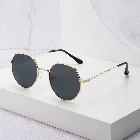 Polygon Metal Sunglasses Vintage Frame For Women Sunglasses Men Luxury Brand Design Women Mirror - Tamnz