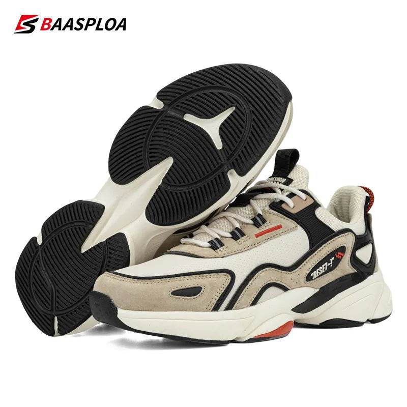 Men's Designer Leather Casual Sneakers Lace Up Male Outdoor Sports Shoe Tennis - Tamnz