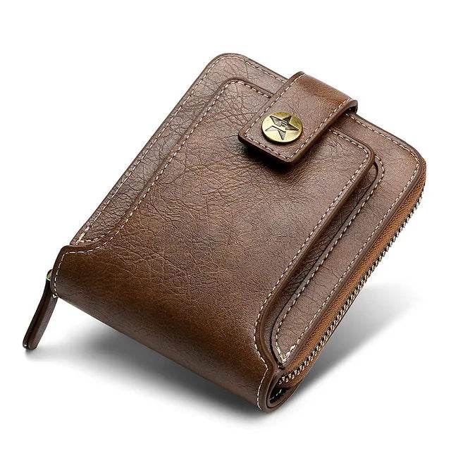Vintage Small Men's Wallet Pu Leather Short Purse Men Hasp Zipper Clutch Solid Porte Feuille Hommes Porte Monnaie Homme - Tamnz