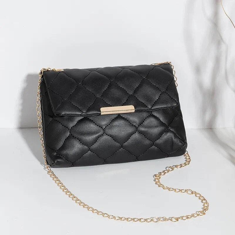 Lattice Women Shoulder Bag Female Embroidered Small Square Bag PU Leather Crossbody Bags Handbag and Purses Phone Bags - Tamnz