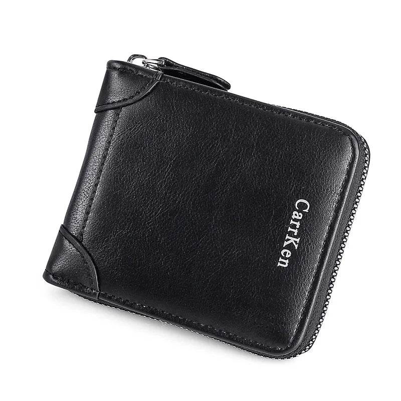 Vintage Small Men's Wallet Pu Leather Short Purse Men Hasp Zipper Clutch Solid Porte Feuille Hommes Porte Monnaie Homme - Tamnz