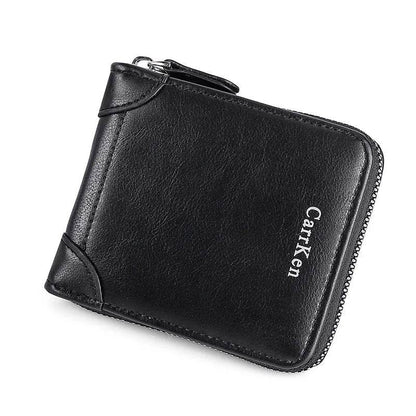 Vintage Small Men's Wallet Pu Leather Short Purse Men Hasp Zipper Clutch Solid Porte Feuille Hommes Porte Monnaie Homme - Tamnz