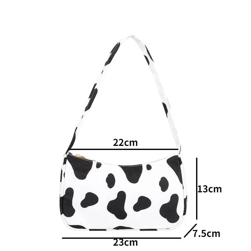 Animal Pattern Print Canvas Shoulder Underarm Bag Vintage Ladies Small Purse Handbags Casual All-match Fashion Women Square Bags - Tamnz