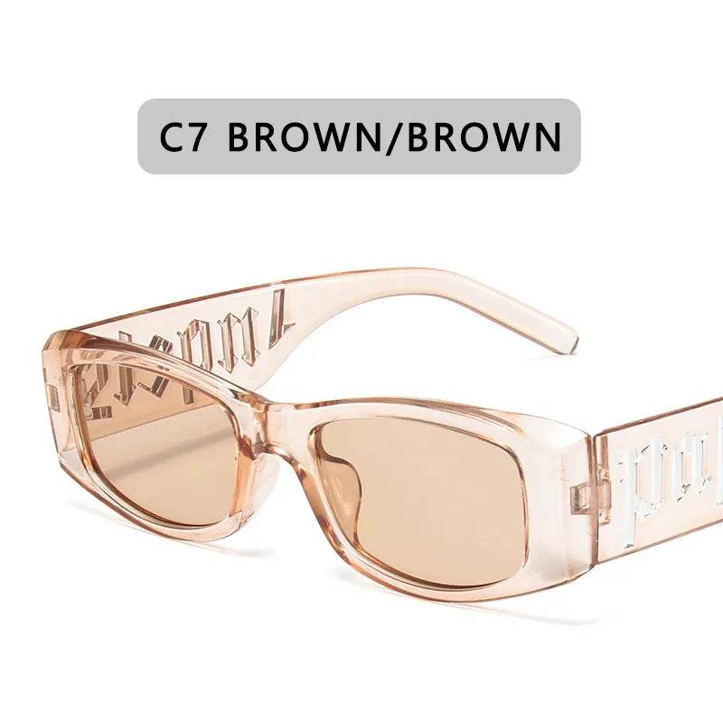 Vintage Square Fashion Luxury Brand Designer Trend Punk Hip Hop Shades - Tamnz