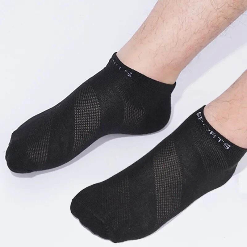 5 Pairs Men Ankle Socks Breathable Cotton Sports Mesh Casual Athletic Summer Thin Cut - Tamnz
