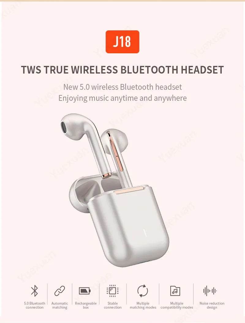 XIAOMI J18 Mijia Wireless Bluetooth Headphones TWS In Ear Stereo Sports Earphone Ture Wireless Bluetooth Headset - Tamnz