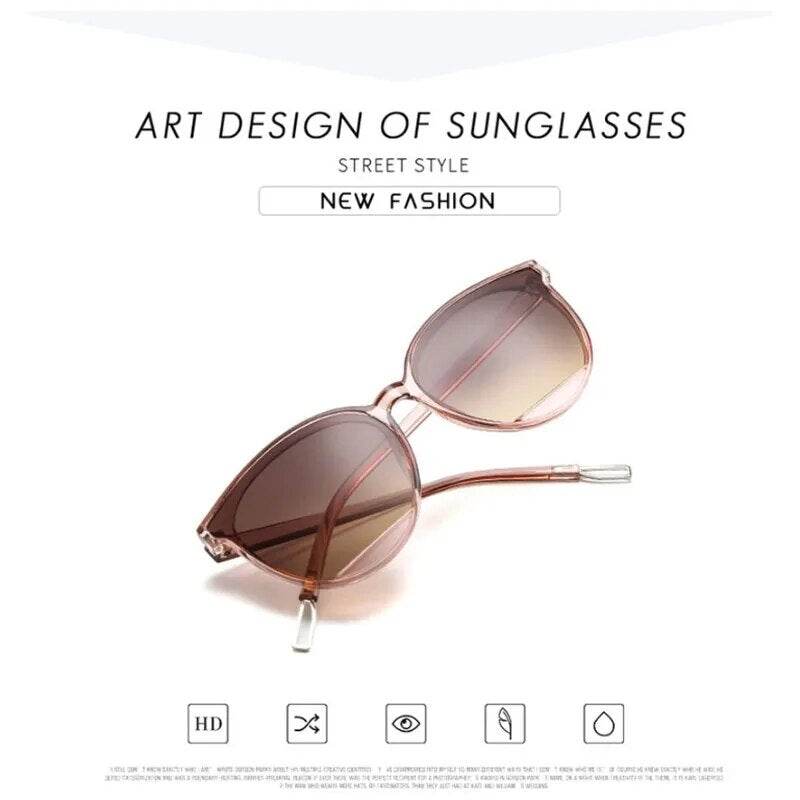 Cateye Sunglasses Women Luxury Brand Glasses Women Men Vintage Eyewear - Tamnz
