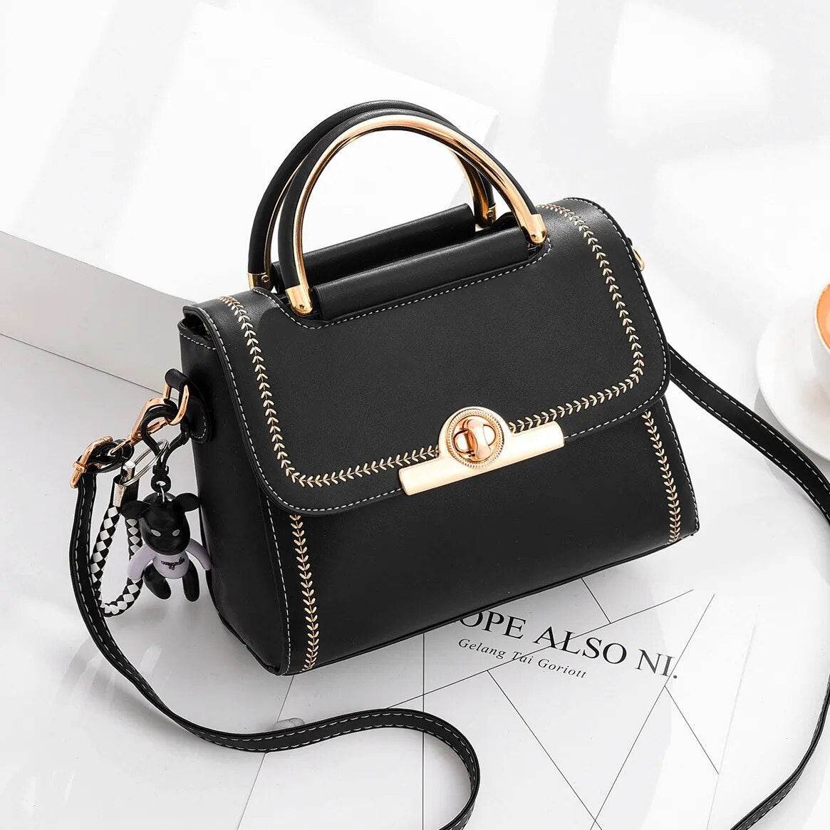 New Lock Flap Small Square Bag Shoulder Messenger Crossbody Bags Designer Stitching Women Handbags Leisure Shoulder Bag - Tamnz
